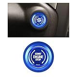 CARFIB Decalques De Botão De Ignição Para Chevrolet Chevy Silverado 1500 2500 Acessórios Adesivos De Parar Capas Para Partes Internas Do Carro Decoração Para Homens Mulheres Liga De Alumínio Azul Pacote Com 2