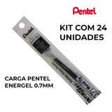 Carga Caneta Refil Pentel Energel Lr7 c 0 7 Preta Kit 24 Und