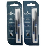 Carga Cartucho Refil Caneta Tinteiro Crown 32005a 2 Unidades