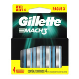 Carga De Aparelho Para Barbear Gillette Mach 3 4 Unidades