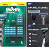 Carga Para Aparelho De Barbear Gillette Mach 3 16 Unidades