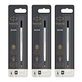 Carga Para Caneta Rollerball Parker Preta Média 03 Unidades