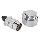Carhar Acessórios De Reboque Plugue De Reboque De 7 Pinos 12V Rv Soquetes Reboque Conectores De Reboque De Metal 7 Pinos