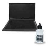 Carimbeira Almofada Carimbo N3 Preta Com Tinta Refil 40ml