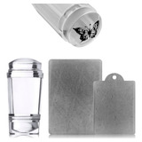 Carimbo 2 Lados Silicone Unhas Francesinha 2 Placas