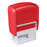Carimbo Automático Personalizado Premium 10 Escrito Cor Tinta Preto Exterior Vermelho