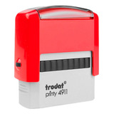 Carimbo Automatico Trodat 4911 Personalizado 14x38mm Cores Tinta Preto Exterior Vermelho