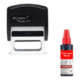 Carimbo Para Roupas Automático Frasco De Tinta 30ml Cor Da Tinta Vermelho Cor Do Exterior Preto E Branco
