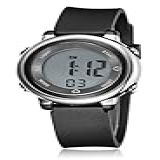 Carlien - Relógio Digital Feminino Cronógrafo Data Cronômetro- Preto- 34mm