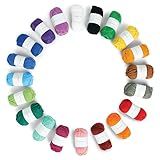 Caron Little Crafties 20 Novelos De Fio De Acrílico Sortidos 55 M Cada Para Projetos De Tricô E Crochê- Kit De Iniciante Multipacote