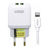Carregador 2 Usb Fonte 2 4a 12w Compatível iPhone Kd 556a Cor Branco