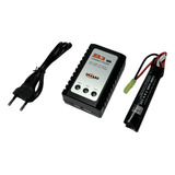 Carregador Bateria Airsoft B3 Bateria Lipo 7 4v 1300 Mah