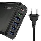 Carregador Celular Rapido 5 Portas Saidas USB 01 PD 20W USB C 38W SX FC54 Sumexr Preto 