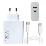 Carregador Celular Turbo 120w Usba Usb c Com Tipo C Anatel