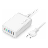 Carregador Celular Turbo 38w 6a 5 Saídas Usb 1 Pd Tipo C