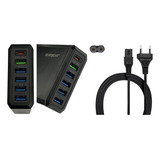 Carregador Celular Turbo 38w 6a 5 Saídas Usb 1 Pd Tipo C