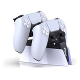 Carregador Controle Duplo Playstation 5 Dualsense Ps5 Branco