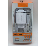 Carregador De Celular 5 1a Turbo Type C 3 Saídas Usb