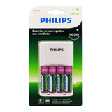 Carregador De Pilhas Philips Com 4