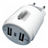 Carregador De Viagem Com 2 Saídas Usb 127 240v Dni 7085