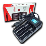 Carregador Duplo Lcd Bateria 18650 16340 14500 26650 2400mah