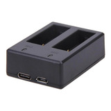 Carregador Duplo Para Bateria Gopro Ahdbt 501 Hero7 6e5 Cor Preto