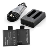 Carregador Duplo Sjcam 02 Uni Bateria Eken Pg1050 H9r H8r