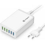 Carregador Hub Régua 6 Usb Rápido 10a 50w Android E Ios