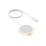 Carregador Magnético Por Indução De Smartphone Celular Compatível Com IPhone 11 12 13 Pro 11 12 13 Pro Max 7 8 X XR XS SE E Fone De Ouvido Sem Fio 15W Wireless QI Carregamento Rápido Cabo USB C PREMIUM DUPIN DOURADO 