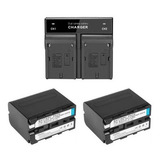 Carregador Np F970 2bateria Np F970 Iluminador Led 6600mah
