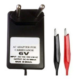 Carregador Para Bateria 6v 800ma Garra Jacare