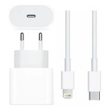 Carregador Para iPhone E Cabo 20w Turbo Tipo c 7 8 X Xr 11 12 13 14 Pro Max Cor Branco