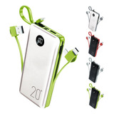 Carregador Peining Wp 959 Wp 959 Usb c Powerbank carregador Portátil power Bank Para iPhone power Bank Para Samsung Usb c power Bank Para Samsung Com Cabo Carregamento Rápida Branco E Verde