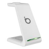 Carregador Por Indução Sem Fio Wireless Carga Rápida 15w Para iPhone 3x1 Cor Branco