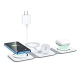 Carregador Sem Fio 3 Em 1 Estação De Carregamento Sem Fio Magnética RTOPS Para Vários Dispositivos Estação De Carregamento GaN 3 Em 1 Compatível Com IPhone 15 14 13 12 Pro Max IWatch AirPods