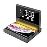 Carregador Sem Fio De Indução Turbo 15W Compatível Com Apple IPhone IWatch AirPods IPhone 15 14 13 12 11 Pro Pro Max XS XR XS X 8 Plus Lâmpada Noturna Tela LED Regulável Branco 
