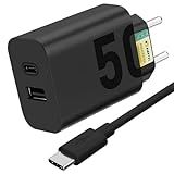 Carregador Super Turbo 50W Ultra Rápido Tipo C E USB Com Carregamento Rápido - Cabo Tipo C Compatível Com Todos Os Dispositivos- Samsung- IPhone 15-16- Xiaomi