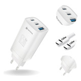 Carregador Super Turbo Gan 65w 2 Usb c 1 Usb a Cabo 120w