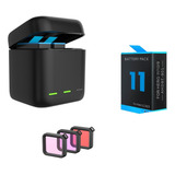 Carregador Triplo 1 Bateria Gopro Hero 11 Garantia 1 Ano