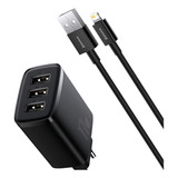 Carregador Triplo 17w Baseus 3x Usb P iPhone C Cabo 1m