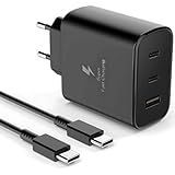 Carregador Turbo 120W Com 3 Entradas USB-C 65W-30W USB 25W Compatível Com Samsung Motorola Android Iphone 15 16 Tablet Notebook Acompanha Cabo Tipo C 1 Metro Homologado Anatel Original E-A