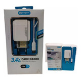 Carregador Turbo 2 Entradas Usb Cabo De Dados 3 4 Tipo C