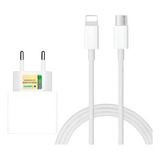 Carregador Turbo 20w P iPhone 8 Plus X Xr 11 12 13 Pro Max Cor Branco