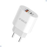 Carregador Turbo 40w Tipo C Para Motorola Samsung Xiaomi Cor Branco