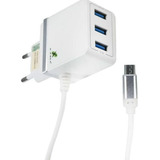 Carregador Turbo 5 1a V8 Mini Usb 3 Saidas Extras Certificado Anatel Samsung Motorola Asus Sony Multilaser Lenovo