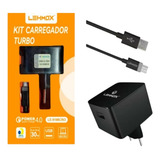 Carregador Turbo Compatível Com LG K12 Plus Cabo E Fonte