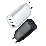 Carregador Turbo De 65W Com Três Saídas USB C E USB Para Carregar Seus Dispositivos Com Eficiência Compativel Com Android Iphone E Notebook Branco 