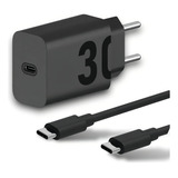 Carregador Type c Para Samsung A20 A30 A50 A51 A71 A20s A30s Cor Preto Lehmox