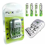 Carregador Universal Bivolt Com Pilhas Recarregáveis