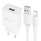 Carregador Usb 1Hora Porta Usb A 2 4A Branco Com Cabo Usb A Micro Usb Carregador Rápido Eficiência E Praticidade Design Compacto